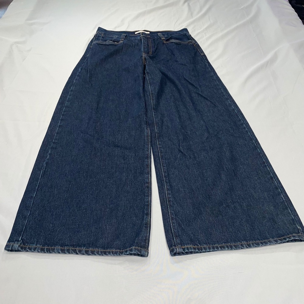 Levis 94 Baggy Wide Leg Jeans Dark Wash Indigo Denim W29 L31 A5929-0014 Womens